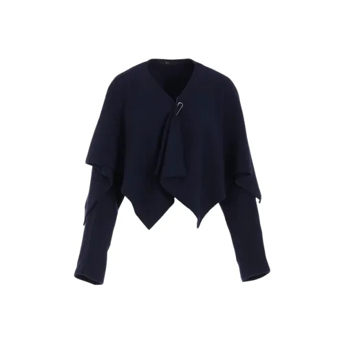 Yohji Yamamoto Y'S FW25 W NY Джерси Боло Кардиган Трикотаж Женский