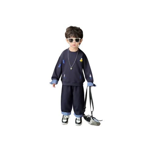 YUGUOGUO Темно-синий синий комплект одежды для дошкольников повседневная спортивная одежда