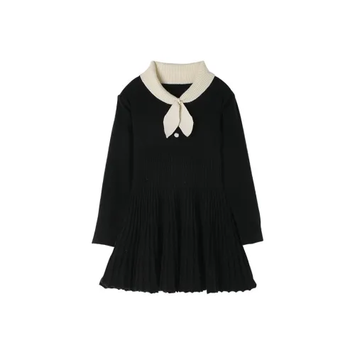 YUANYUAN GIRL Черный Одиночная упаковка Трикотажная ткань Платье Kids Платья