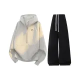 Белый, серый, топсайс, топ + черные штаны