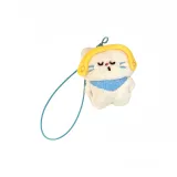 Белый котенок с наушниками брелок