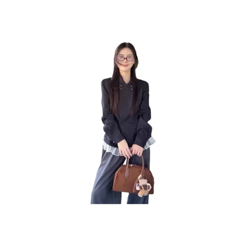 GEZITAI Темно-синие женские рубашки