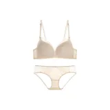 Сборка / Украшение сборкой  
Размер бюстгальтера: Кремово-абрикосовый  
Комплект одежды: Наборы (Нижнее белье + Нижнее белье)