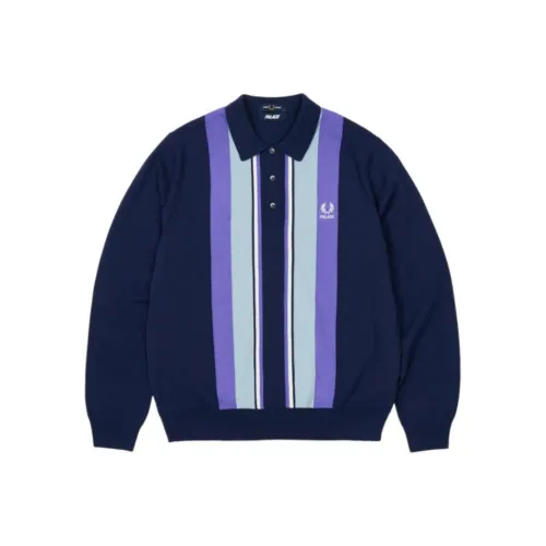 PALACE x FRED PERRY FW25 Длинный рукав Вязаная рубашка Поло Унисекс