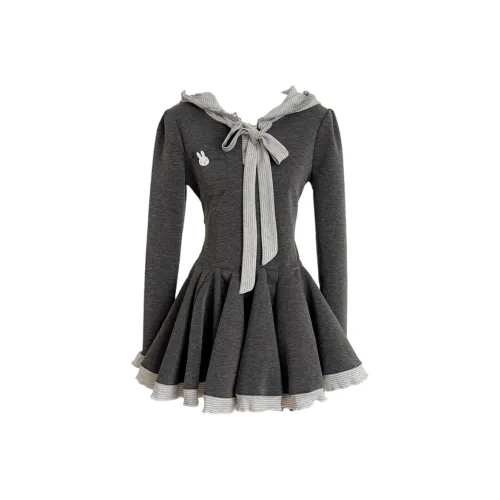 GRAYISMOON Длинное платье с длинными рукавами женское