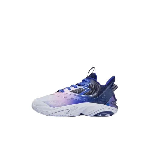 QIAODAN Slip-resistant Abrasion-resistant Low Top Children's Basketball Shoes Evening Fragrance Blue Ribbon Blue QIAODAN Противоскользящий Устойчивый к истиранию Низкий Топ Детские Баскетбольные Кроссовки Вечерний Аромат Синий Лента Синий