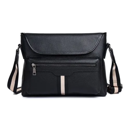 VANDEE Сумка через плечо из натуральной коровьей кожи стандартная мужская черная