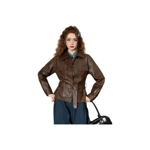 FAWENXIANGZI Кожа Куртка Женская