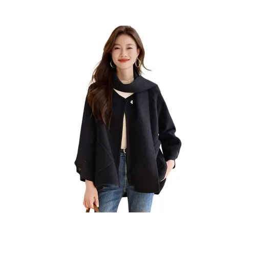 YPUT Черное Женское Короткое Пальто