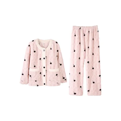 Aannsfam Персиково-розовый Женские Пижамные комплекты