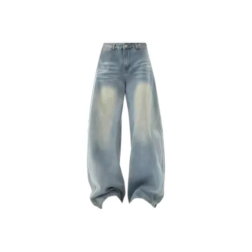 BANKONGSHAN Промытый синий Унисекс Джинсы