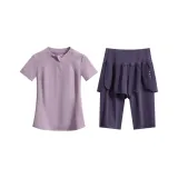 Комплект одежды (Фиолетовая рубашка с коротким рукавом + фиолетовые шорты)