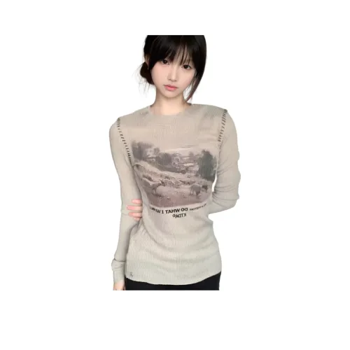 PNVB Абрикосовый Серый Женские T-рубашки