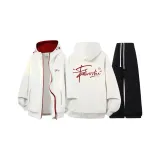 Свитшот из фотинии серого цвета + черные штаны