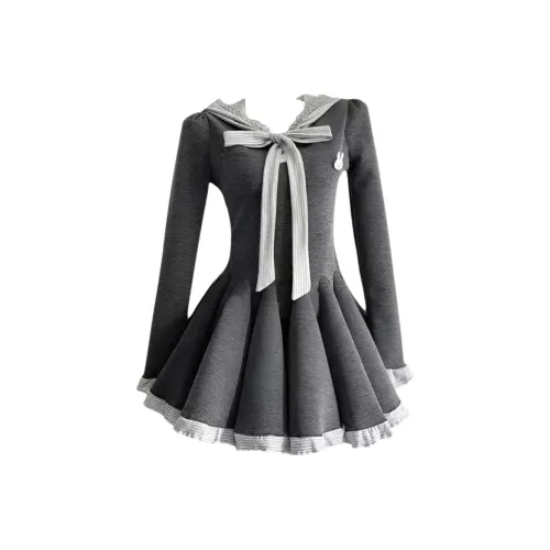 MA JOURNEE Длинное платье с длинными рукавами женское