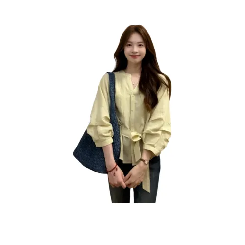 LADYXIEXIE Желтые Женские Рубашки