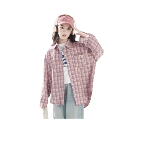 URBANSHOW Розовый Фиолетовый Клетка Детские Рубашки