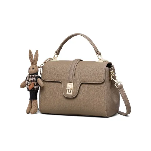 PT'SON Коровья кожа Одно плечо Сумка Обычный Женский Слон Серый