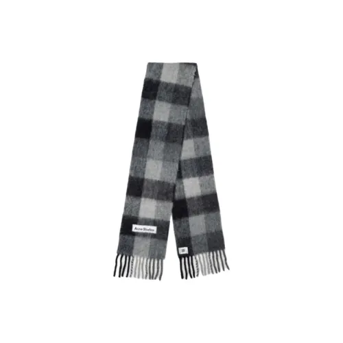 Acne Studios Alpaca Вязаные Шарфы Унисекс Темно-черный Серый Темно-серый