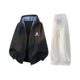 Чёрный топ + Белый и Серый