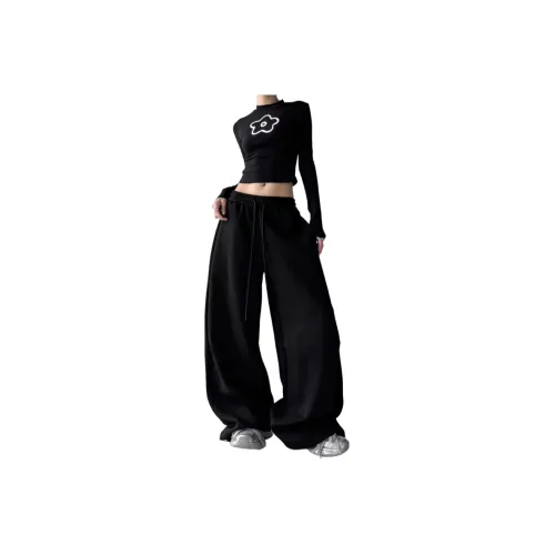 TONYBEAR Черные Женские Повседневные Штаны