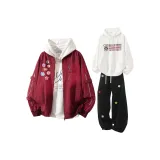 Бордовый + Белый + Черный Спортивные брюки