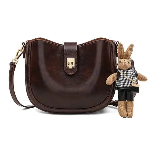 C°BANNER Коровья кожа Сумка через плечо Стандартная Женская Кофейного цвета