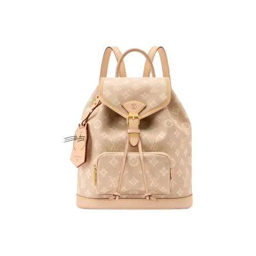 LOUIS VUITTON Grace Coddington Коллаборация MontsourisCatogram Kitten Логотип Рюкзак Маленький Женские Бежевый