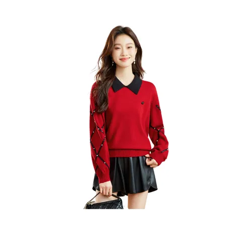 MJ Красный Женский Трикотаж