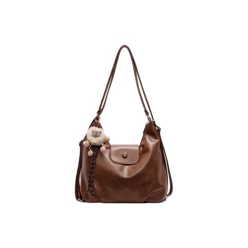 PINK·LAND ПУ (полиуретан) Сумка через плечо Стандартная Женская Коричневый Кофейный Черный