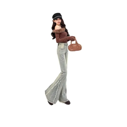 MUCCHIC Blue Women's Jeans MUCCHIC Синий Женские Джинсы