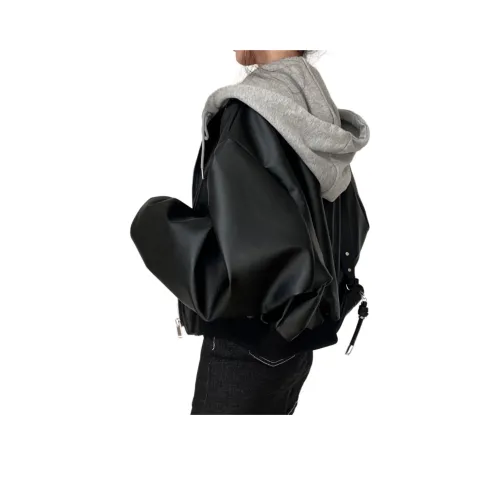 Mu Qingqing Кожа Куртка Женская