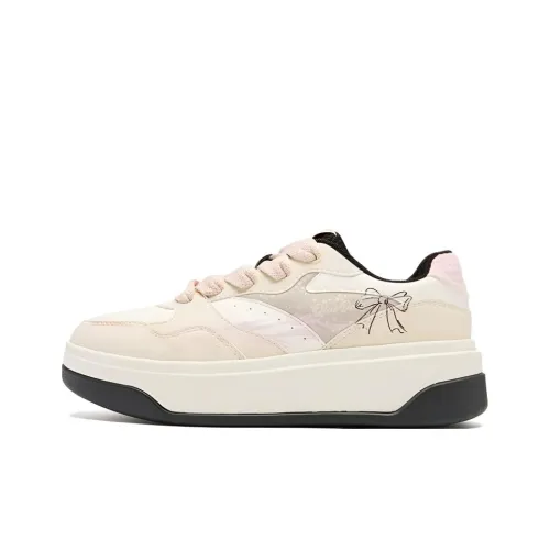 QIAODAN Устойчивые к истиранию противоскользящие низкие кеды для скейтбординга Женские Айвори Белый Светлый Абрикосовый Желтый