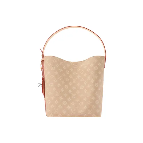 LOUIS VUITTON Grace Coddington Коллаборация Catogram Kitten Логотип Одно плечо Сумка Большой Женские Бежевый