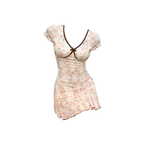 GRAYISMOON Короткое платье с короткими рукавами женское