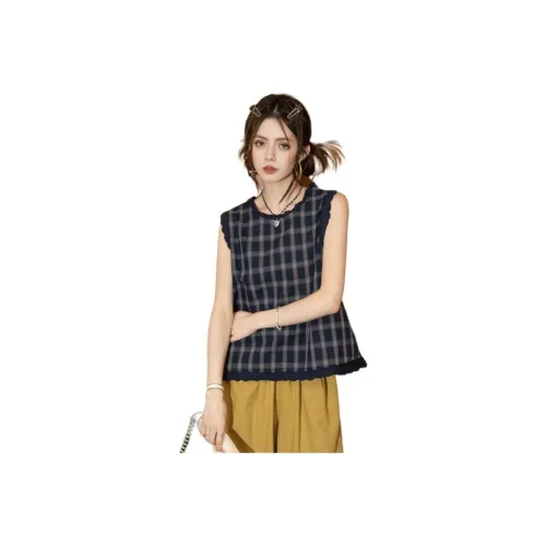 FAWENXIANGZI Темно-синие женские рубашки