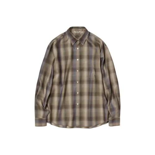Auralee FW25 Супер Легкая Шерсть CHECK Рубашка Мужская