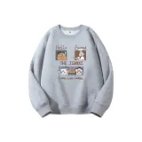 Светло-серый свитшот с круглым вырезом (на флисовой подкладке) - цвет печенья