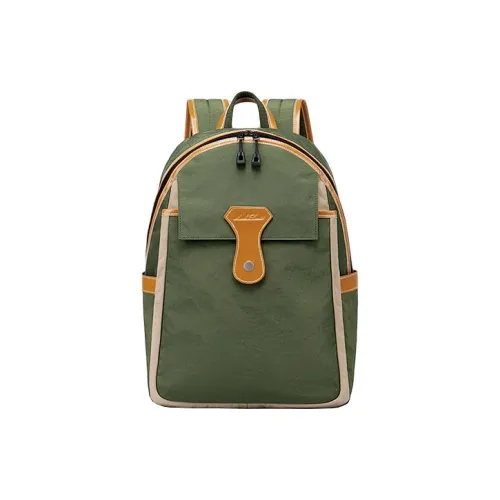 MashaLanti Рюкзак из синтетической кожи стандартный унисекс зеленый и оранжевый
