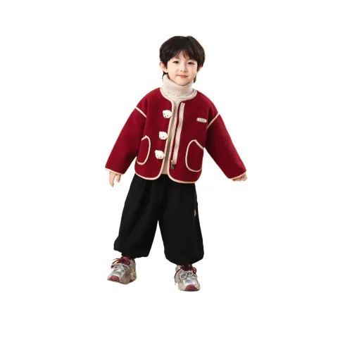 M JBABY Red Kids Woolen Coat M JBABY Красный Детский Шерстяной Пальто