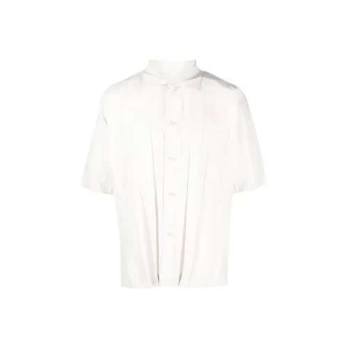Homme Plissé Issey Miyake Экрю Мужские Рубашки