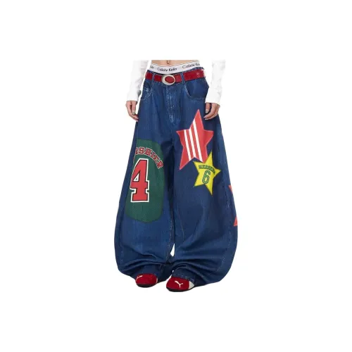 HRDW Синий Унисекс Джинсы