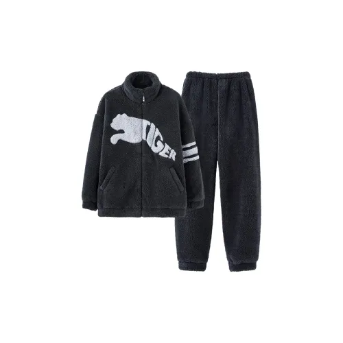 Qin Jing Gray Blue Men's Pajama Sets Qin Jing Серый Синий Мужской Пижамный Комплект