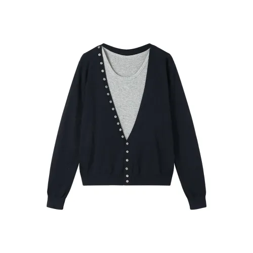 MEANALOT Черный кардиган + Светло-серая майка женские трикотажные изделия