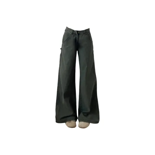 REXSHION Армия Зеленый Женские Джинсы