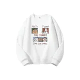 Белый свитшот с круглым вырезом (на флисовой подкладке) - цвет печенья