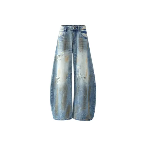 NOTFORMAD Tie Dye Синий деним Унисекс Джинсы