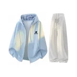 Светло-синий топ + белый и серый K