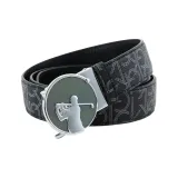 Серебряная пряжка - черный ремешок