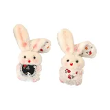 Белый фартук плюшевый кролик + черный фартук плюшевый кролик